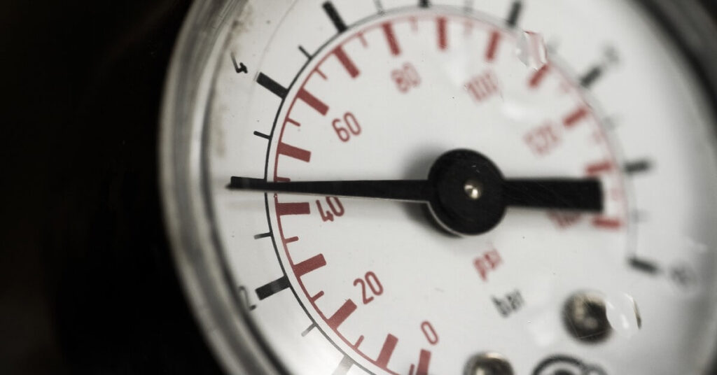 a close up of a pressure gauge with the number 60 on it