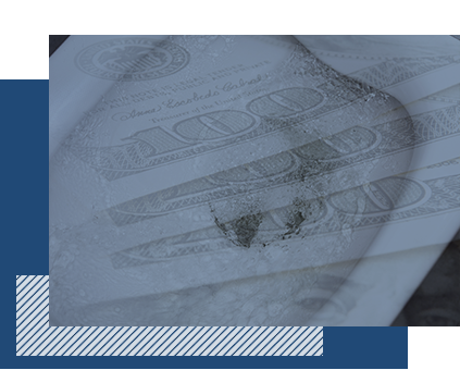 Money overlaying a toilet flushing