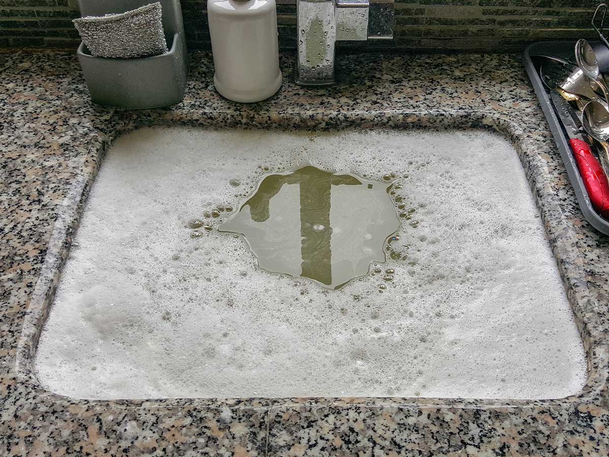 a clogged drain
